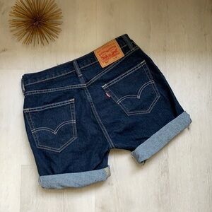 Levi’s 505 high waist dark wash shorts size 30‎